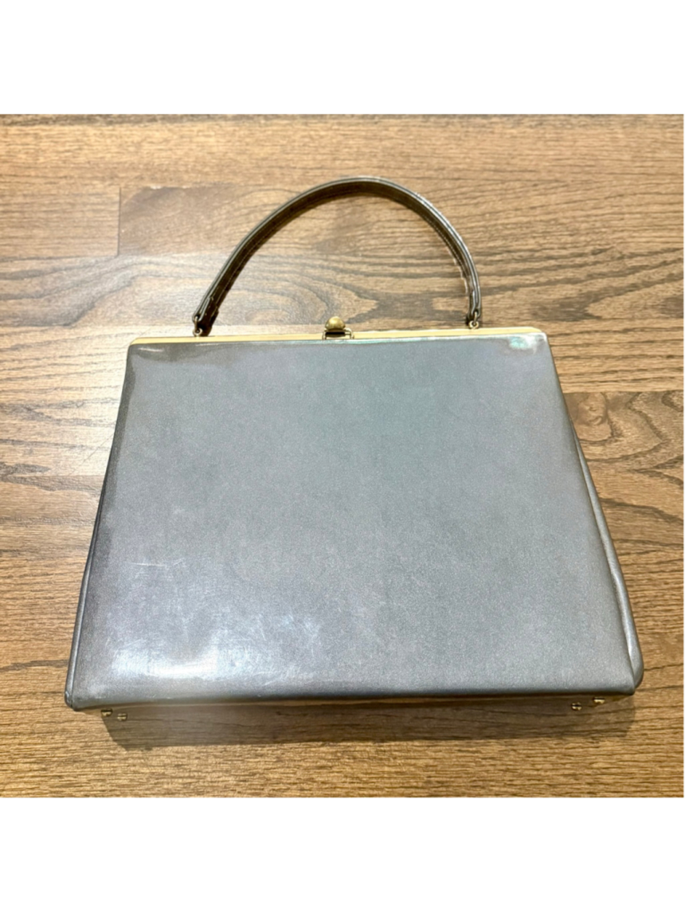 Vintage Theodore California Grey Patent Lather Handbag